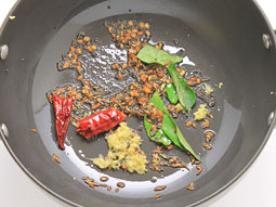 rice curd recipe tempering step pan indian south dal urad mustard heat oil