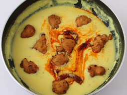 Punjabi Kadhi Pakora Recipe Tempting Dahi Besan Pakora Kadhi