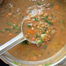 Easy Lentil Soup Recipe without Oil - In a Pressure Cooker (Instant Pot)