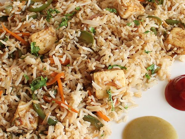 Paneer Fried Rice - Step by Step Recipe - Chinese Style Fried Rice with