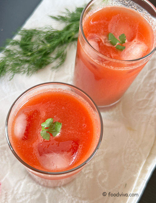 Fresh Tomato Juice with Carrot and Celery