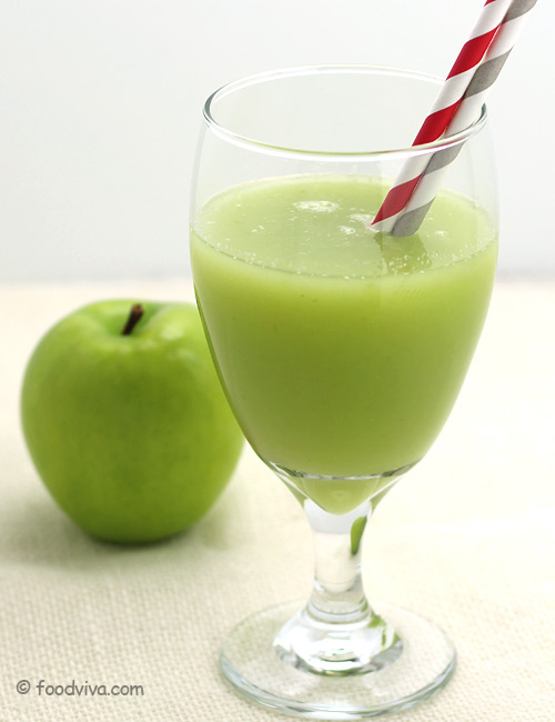 Green apple martini made with fresh granny smith apples!