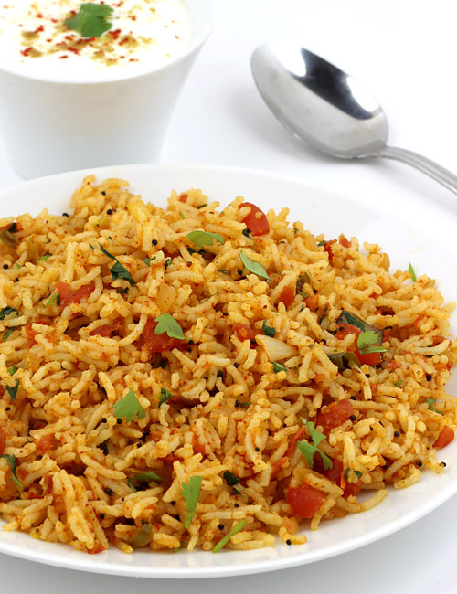 Tomato Rice Recipe with Step By Step Photos - Tomato Bath, Tomato Pulao