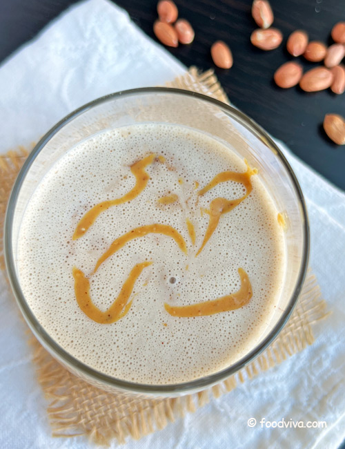 Peanut Butter Smoothie Recipe - with Banana, Oats and Milk