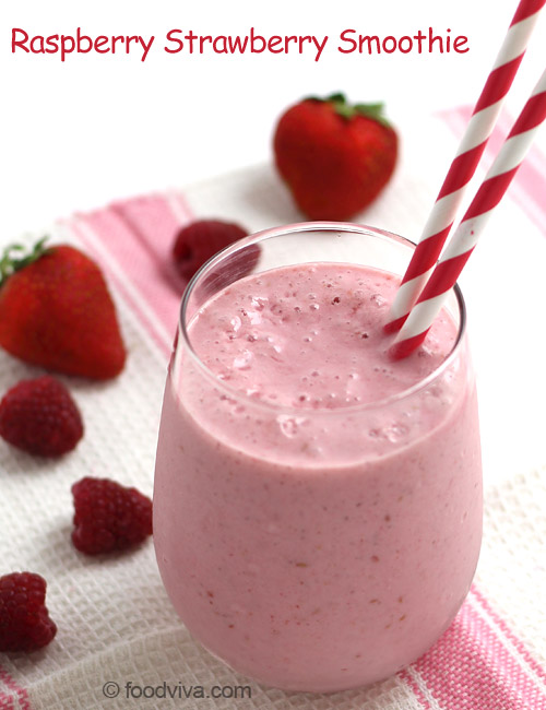 Raspberry Strawberry Smoothie Recipe with Banana