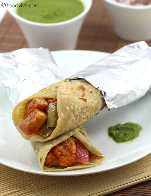 Paneer Kathi Roll Recipe - Healthy and Delicious Paneer Tikka in Wrap