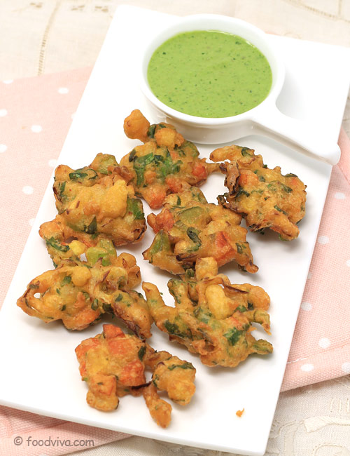 Vegetable Pakora Recipe - Mixed Veg Pakora with Step by Step Photos